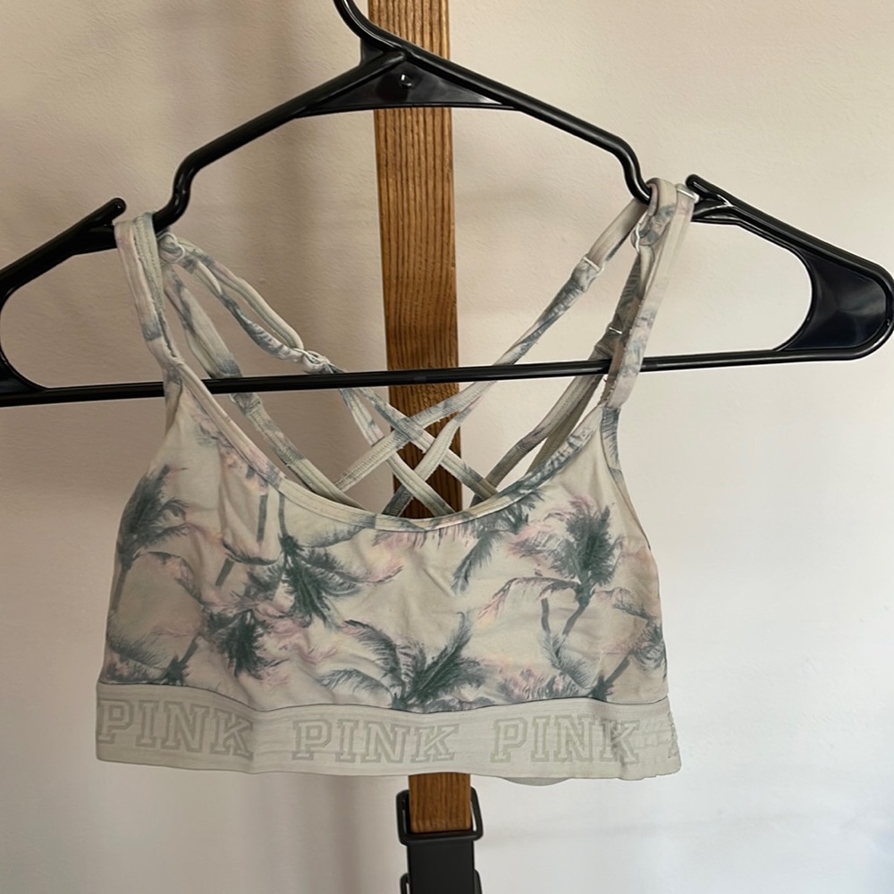 Pink sports bra